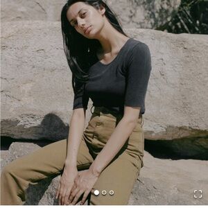 Ozma silk noil jersey elbow tee